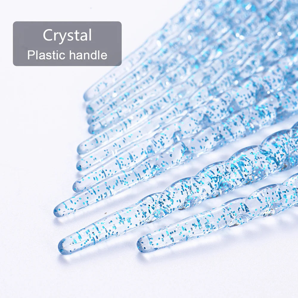 10Pcs Crystal Makeup Brushes Set Foundation Powder Blus